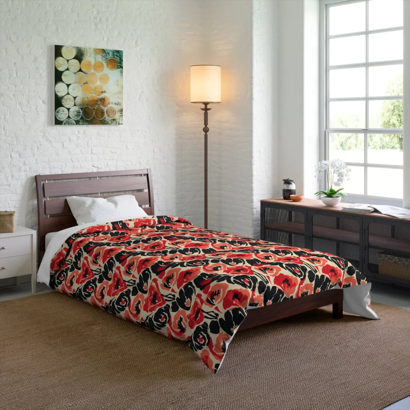 Floral Poppy Comforter - Vintage Botanical Dreamscape - DipaliZ