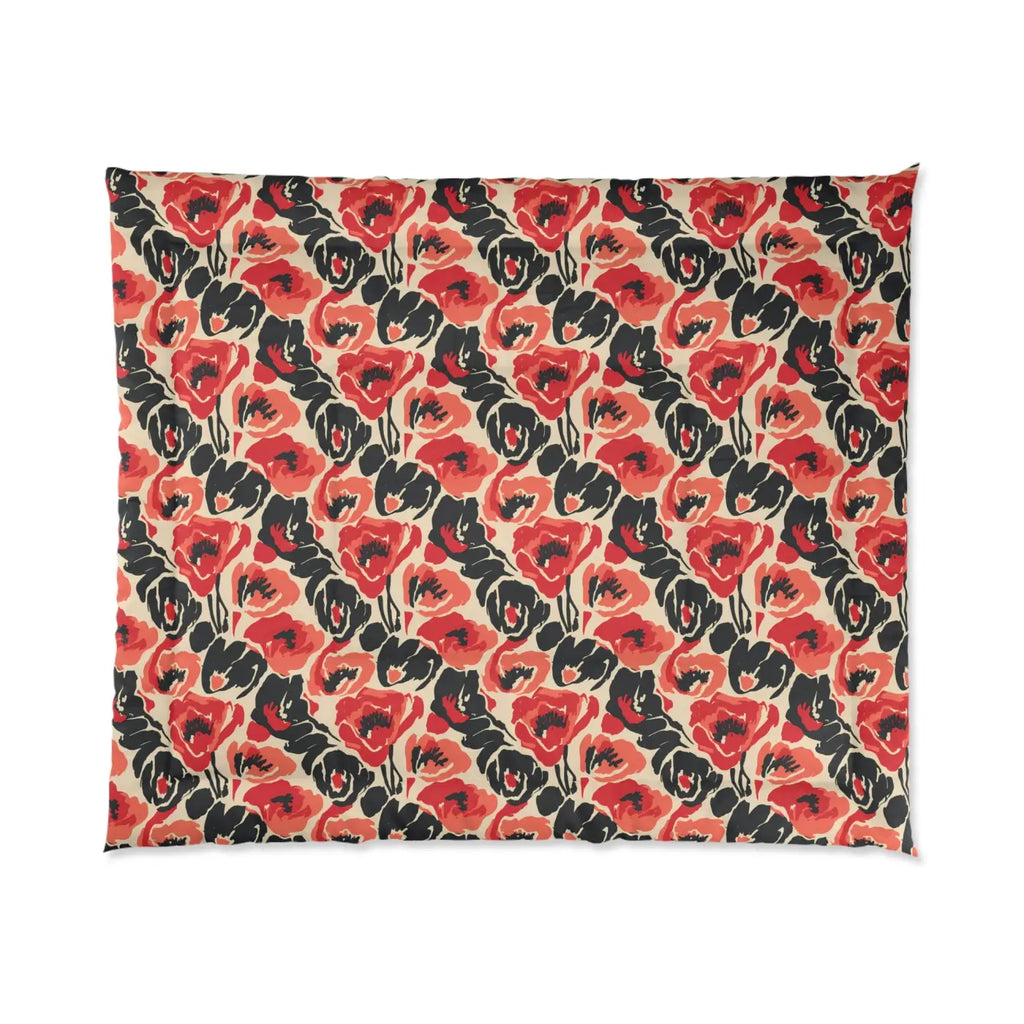 Floral Poppy Comforter - Vintage Botanical Dreamscape - DipaliZ