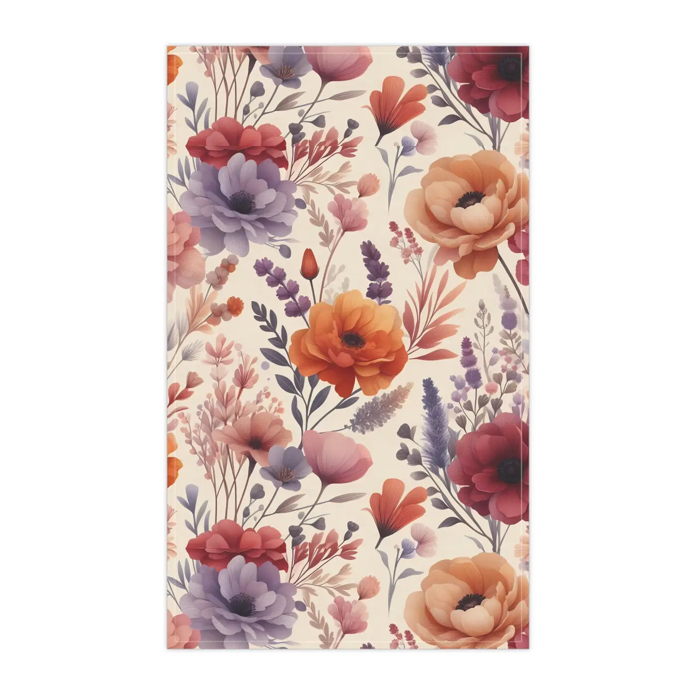 Vibrant Tea Towels - Floral Print Cotton Kitchen Set - DipaliZ