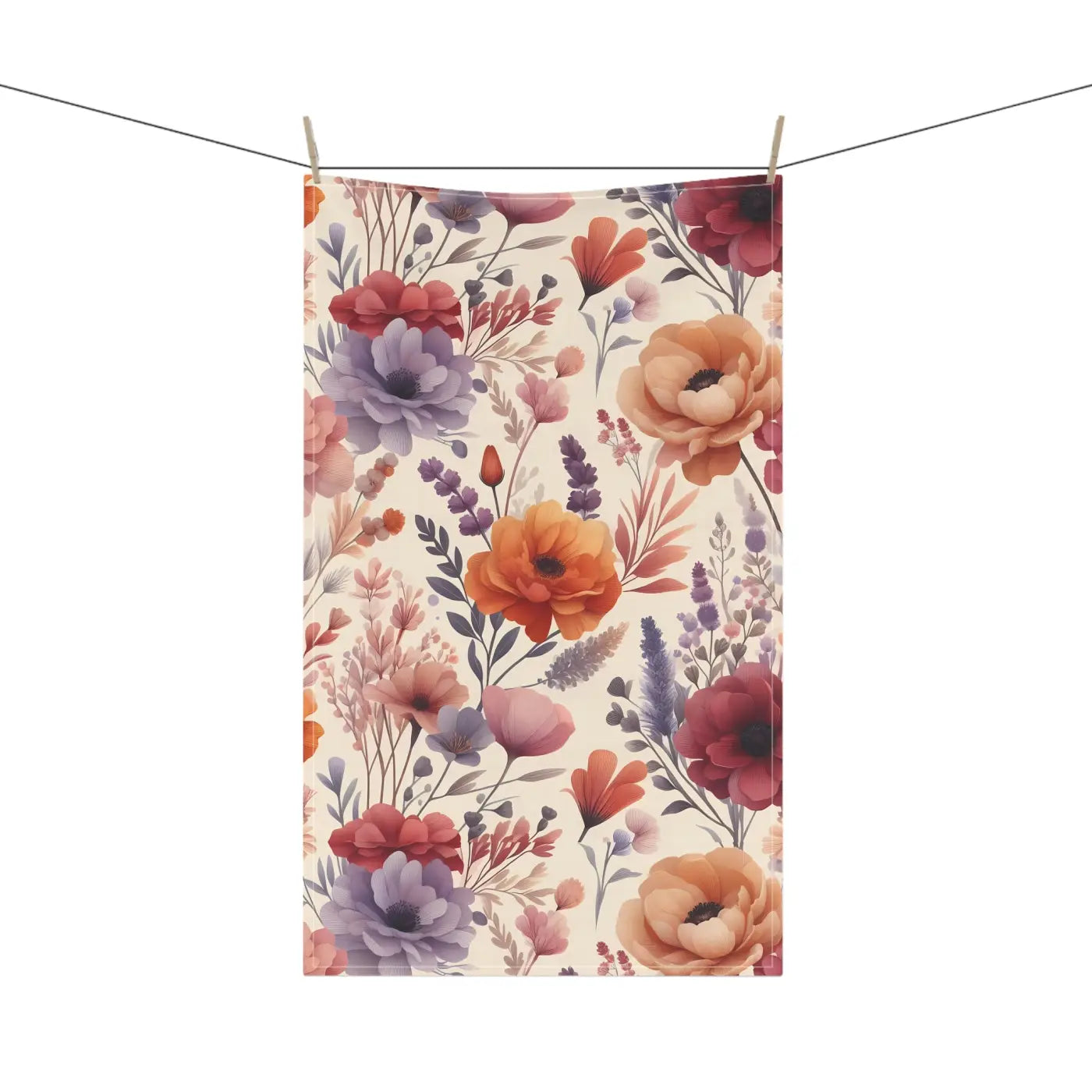 Vibrant Tea Towels - Floral Print Cotton Kitchen Set - DipaliZ