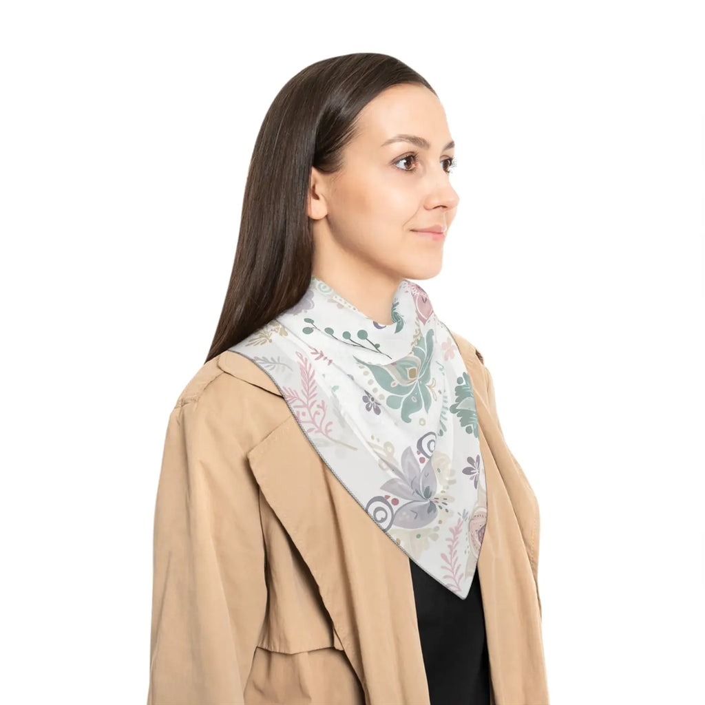 Chic Floral Print Poly Scarf - Elegant Lightweight Accessory - DipaliZ