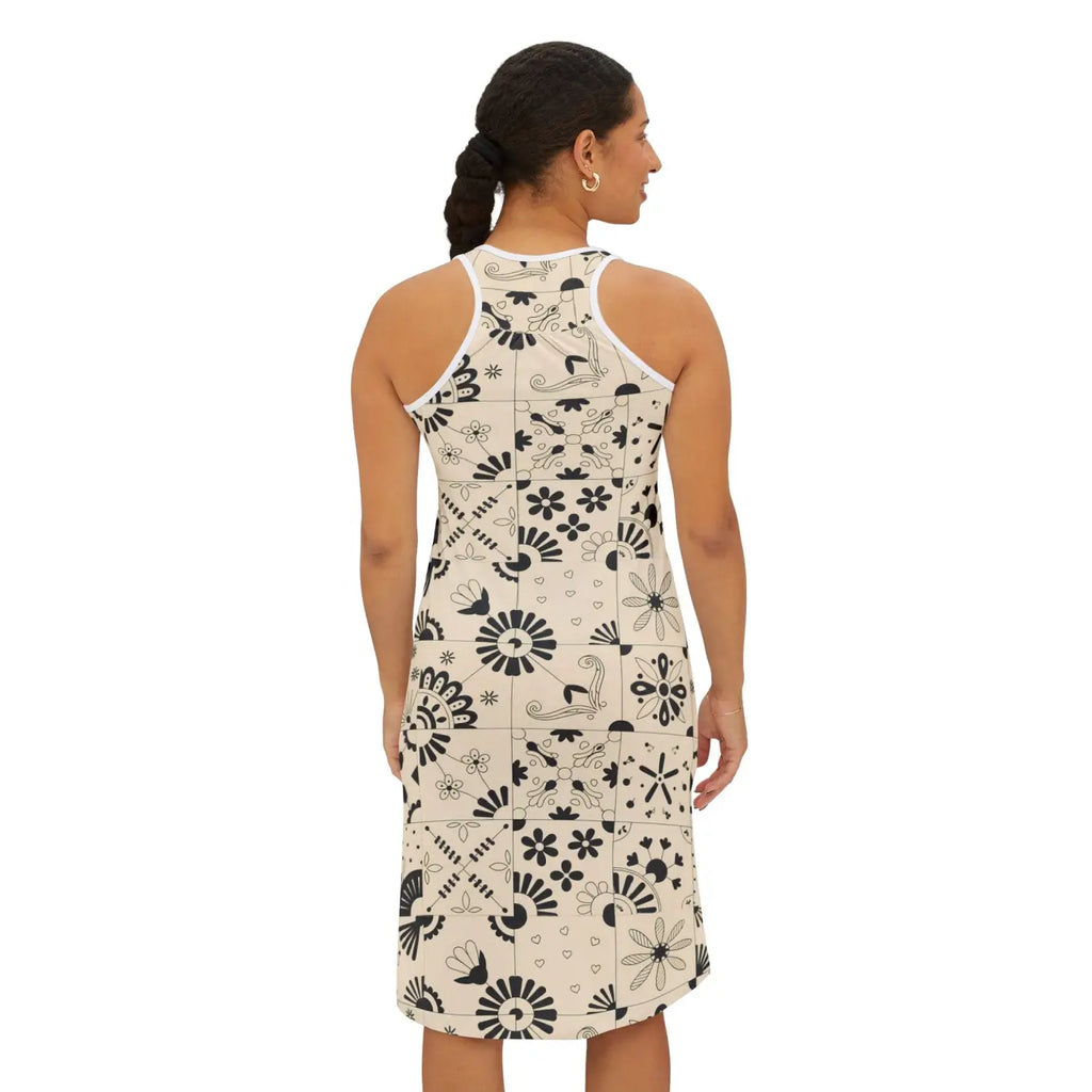 Floral Print Racerback Dress - Bohemian Vibes Summer - DipaliZ