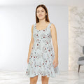 Floral Print Summer Dress - Boho Style Print Skater - DipaliZ