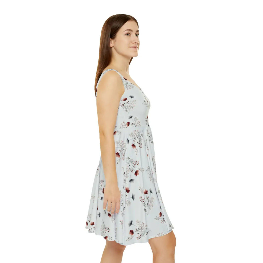 Floral Print Summer Dress - Boho Style Print Skater - DipaliZ