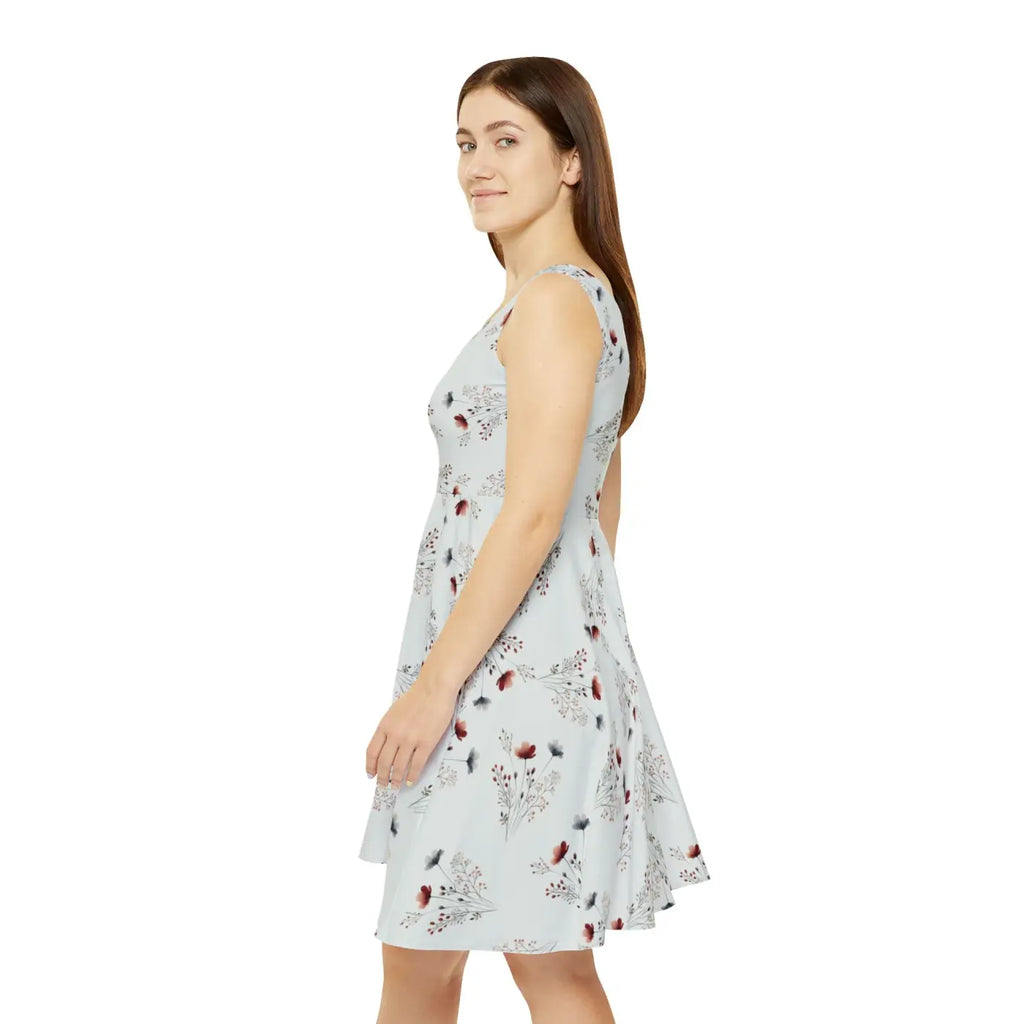 Floral Print Summer Dress - Boho Style Print Skater - DipaliZ