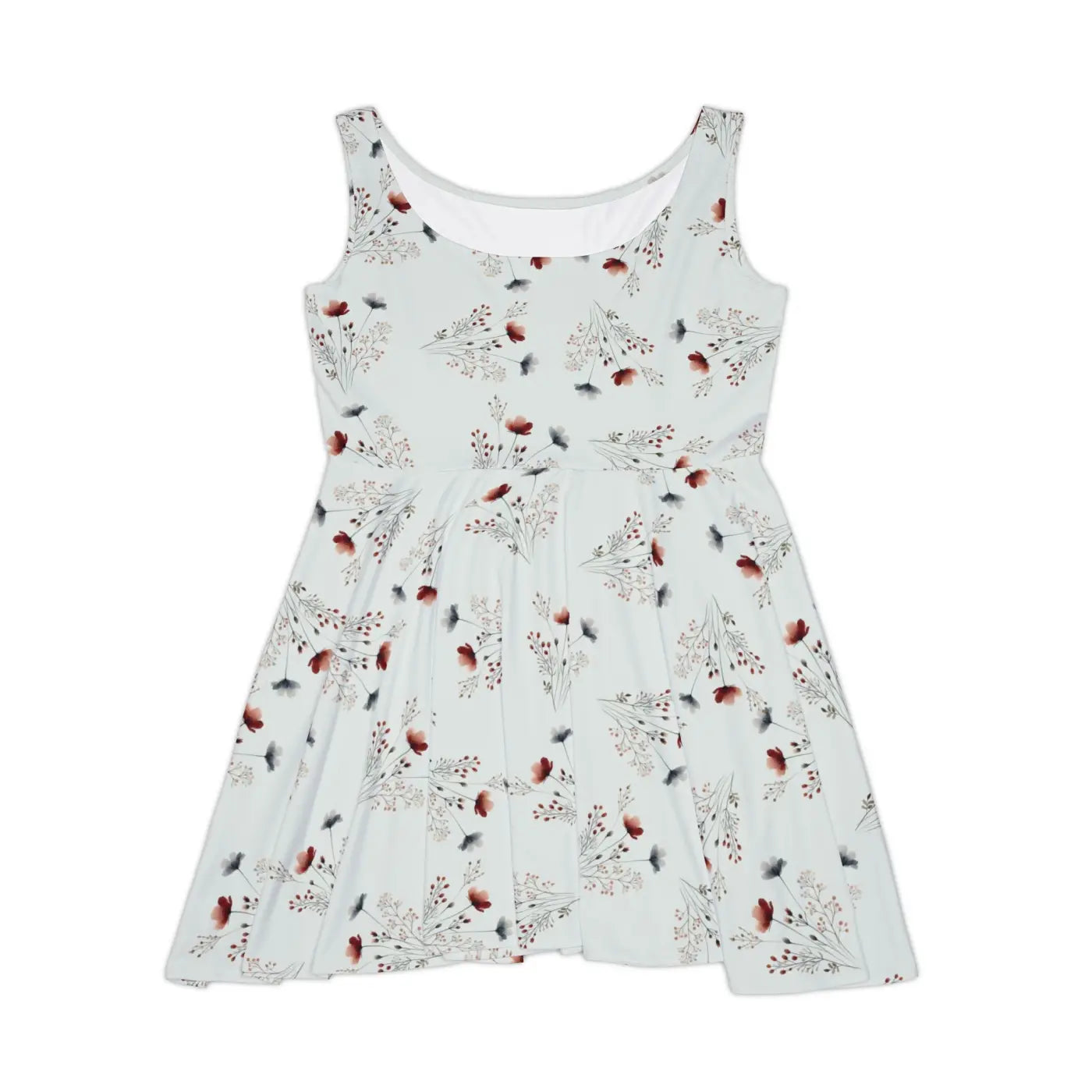 Floral Print Summer Dress - Boho Style Print Skater - DipaliZ