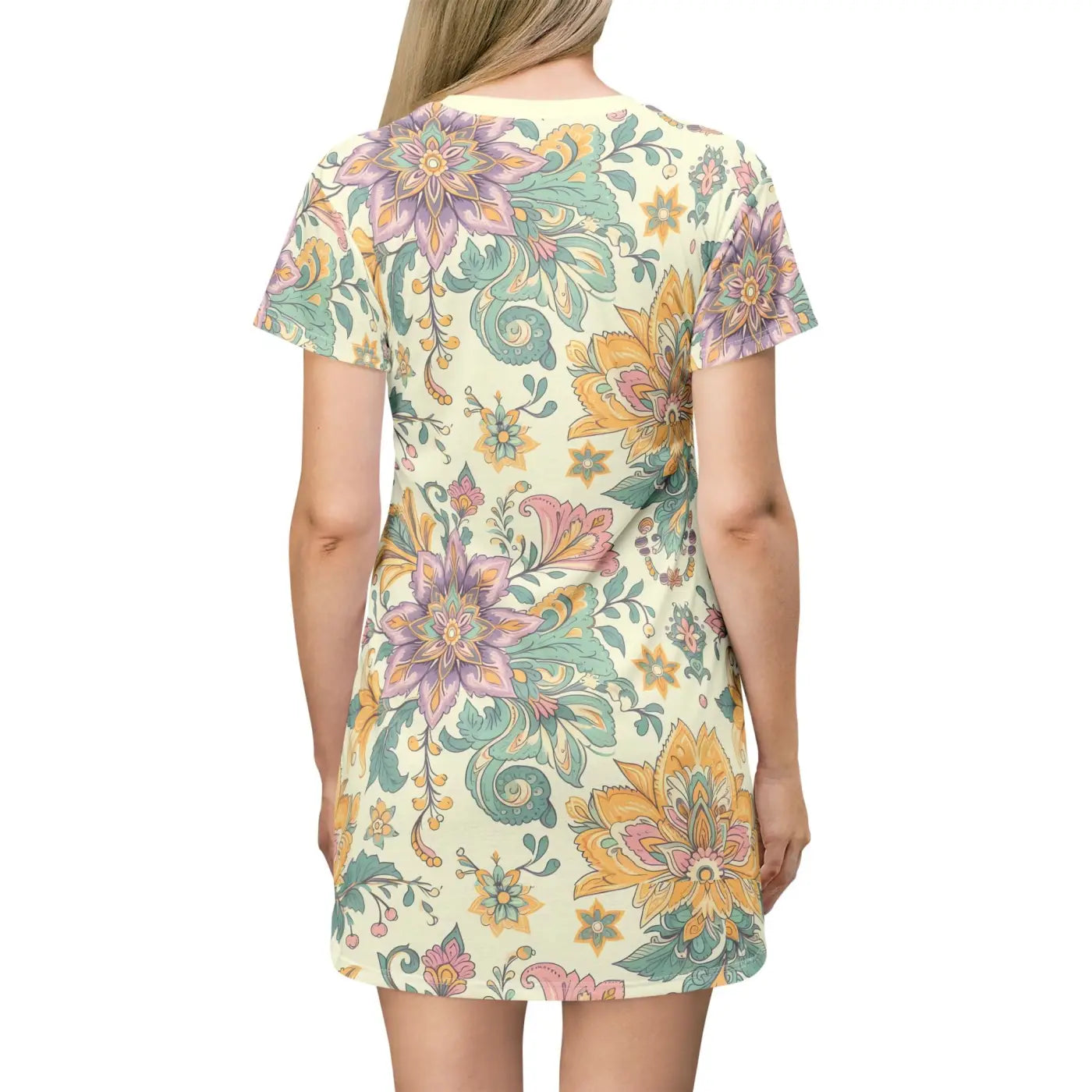 Boho Chic Summer T-Shirt Dress - Floral Everyday Style - DipaliZ