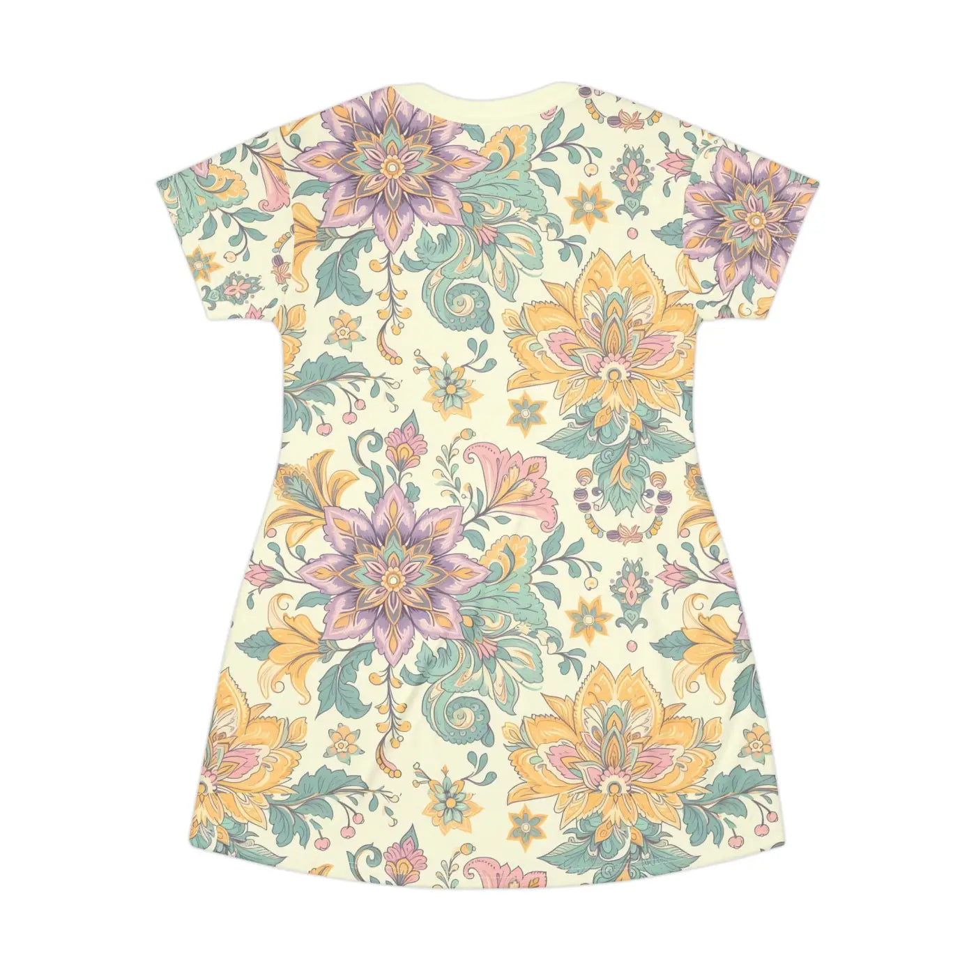 Boho Chic Summer T-Shirt Dress - Floral Everyday Style - DipaliZ