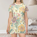 Boho Chic Summer T-Shirt Dress - Floral Everyday Style - DipaliZ