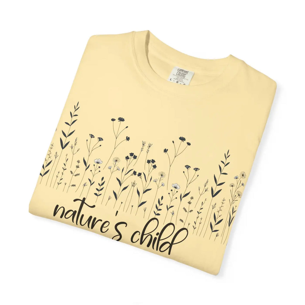 Vibrant Floral Print Unisex Garment-Dyed Tee - Nature Inspired - DipaliZ