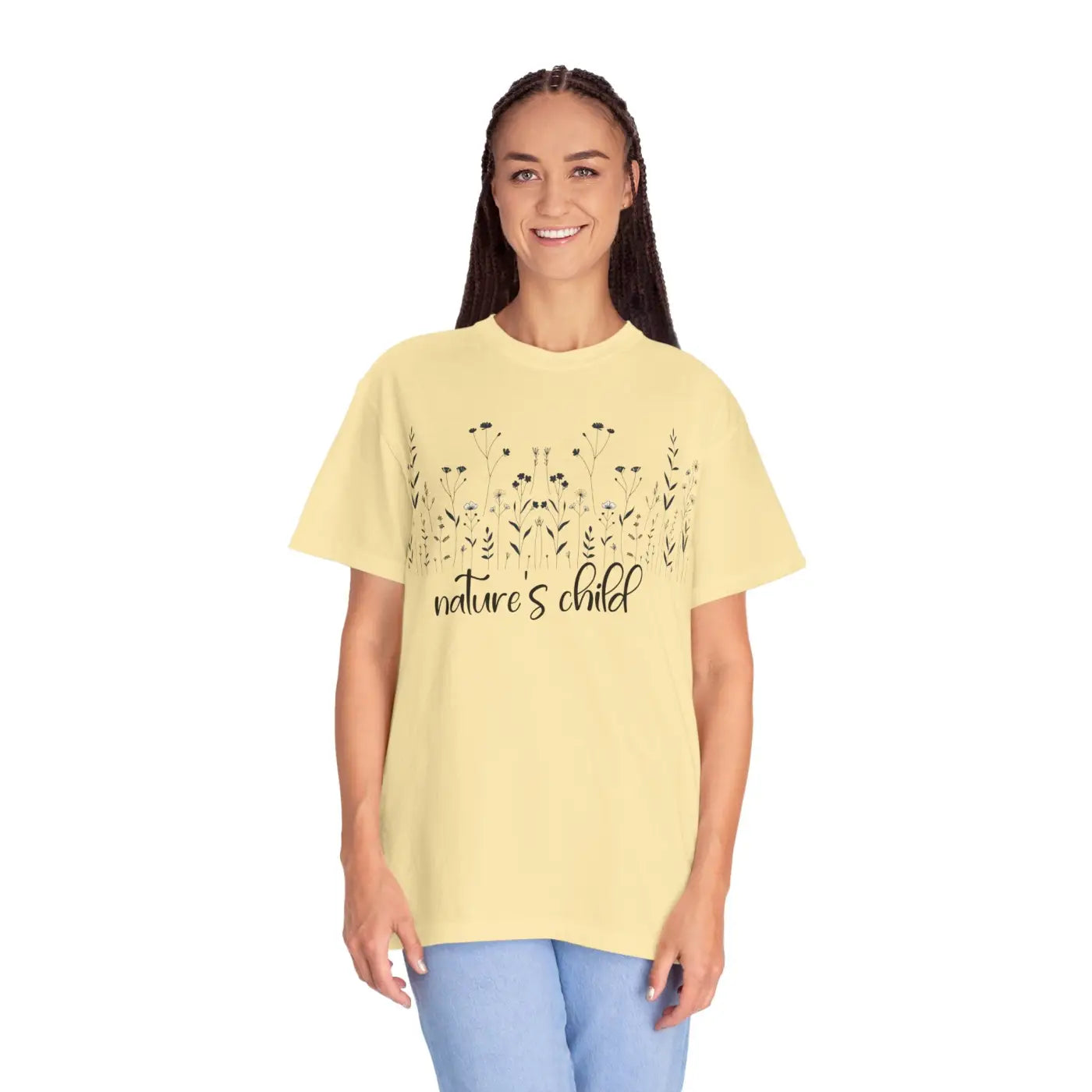 Vibrant Floral Print Unisex Garment-Dyed Tee - Nature Inspired - DipaliZ