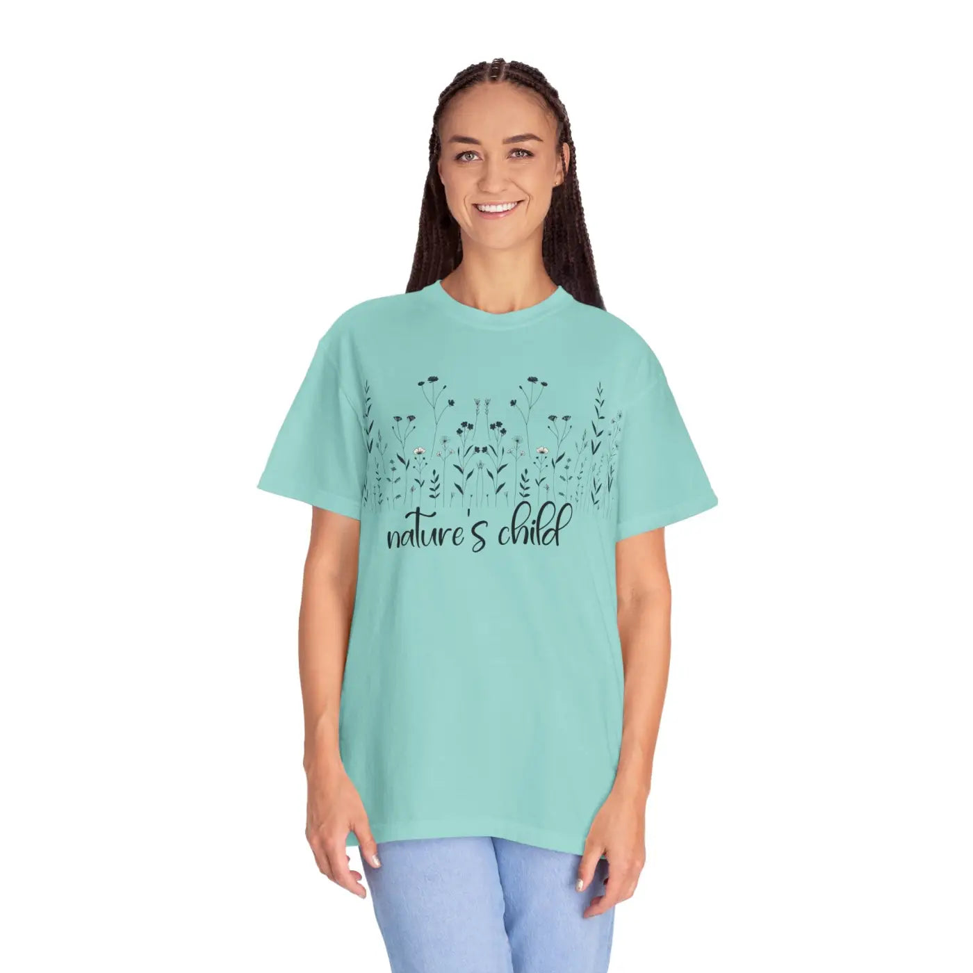 Vibrant Floral Print Unisex Garment-Dyed Tee - Nature Inspired - DipaliZ