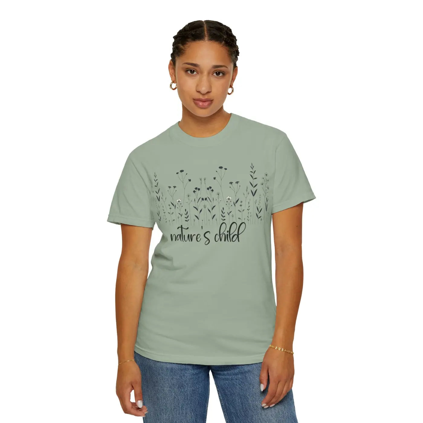 Vibrant Floral Print Unisex Garment-Dyed Tee - Nature Inspired - DipaliZ