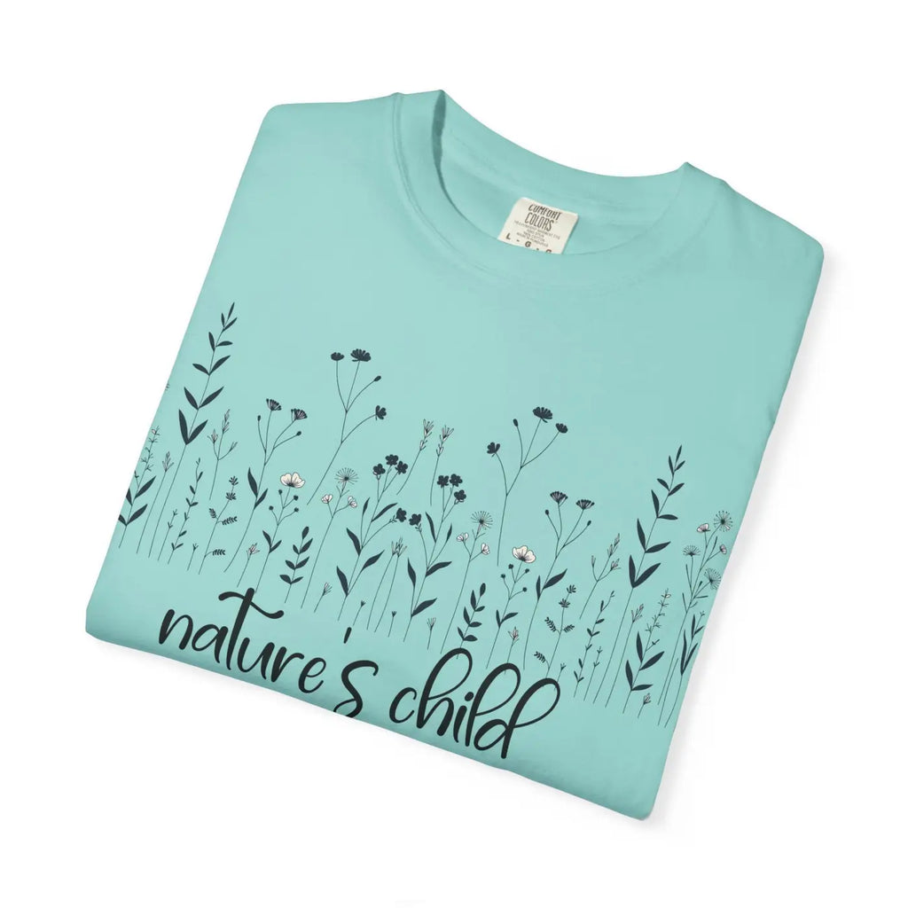 Vibrant Floral Print Unisex Garment-Dyed Tee - Nature Inspired - DipaliZ