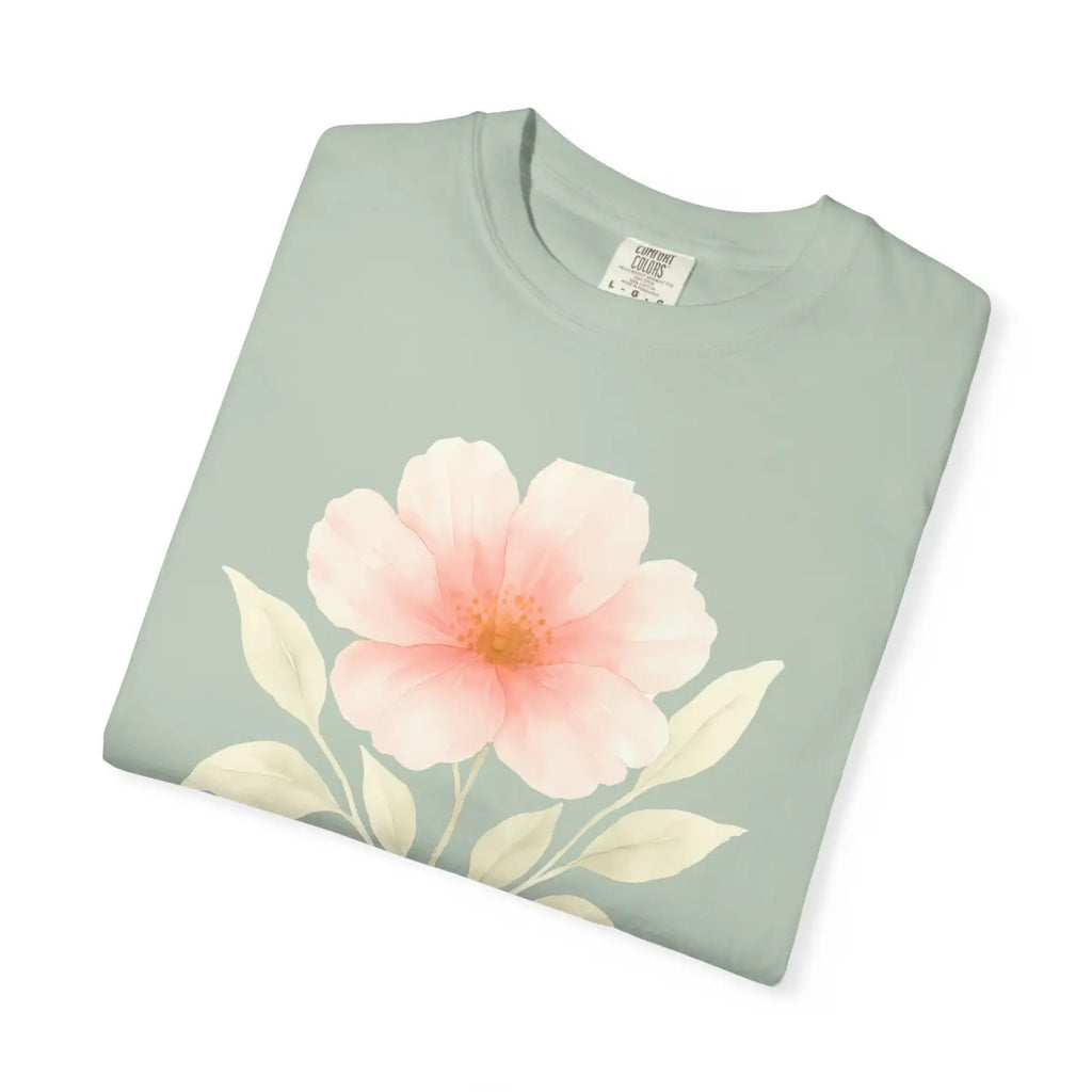 Premium Floral Print Unisex Garment-Dyed Tee - Relaxed Casual - DipaliZ