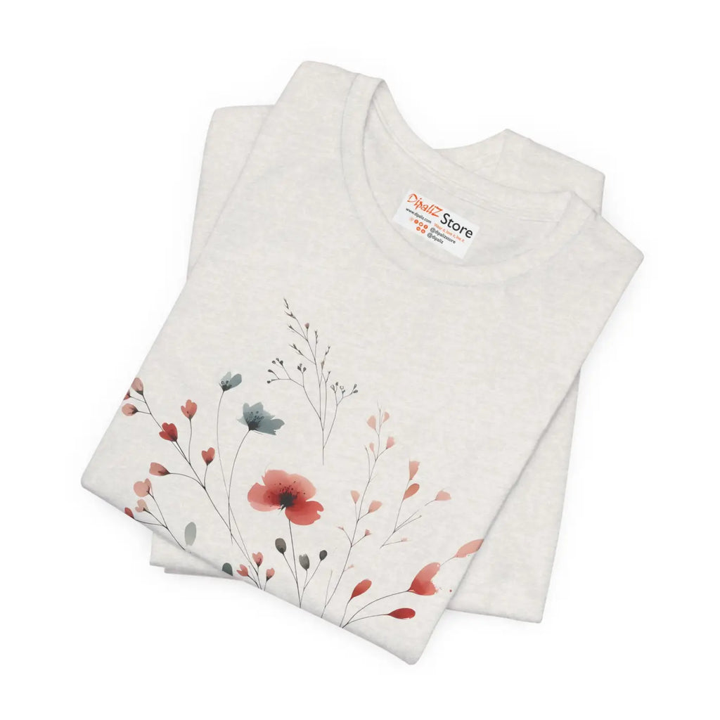 Floral Print Unisex Tee - Nature Lovers Everyday Comfort - DipaliZ
