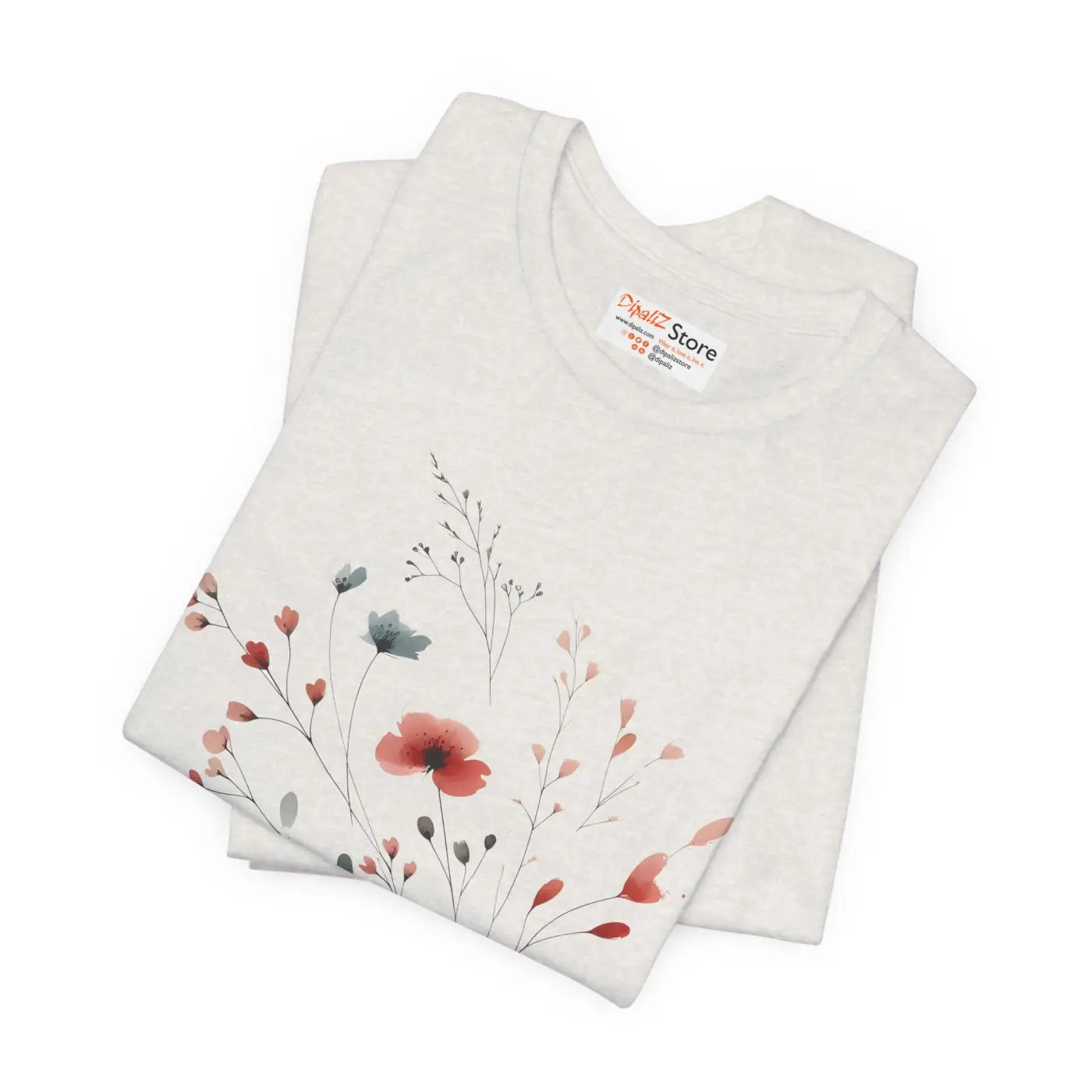 Floral Print Unisex Tee - Nature Lovers Everyday Comfort - DipaliZ