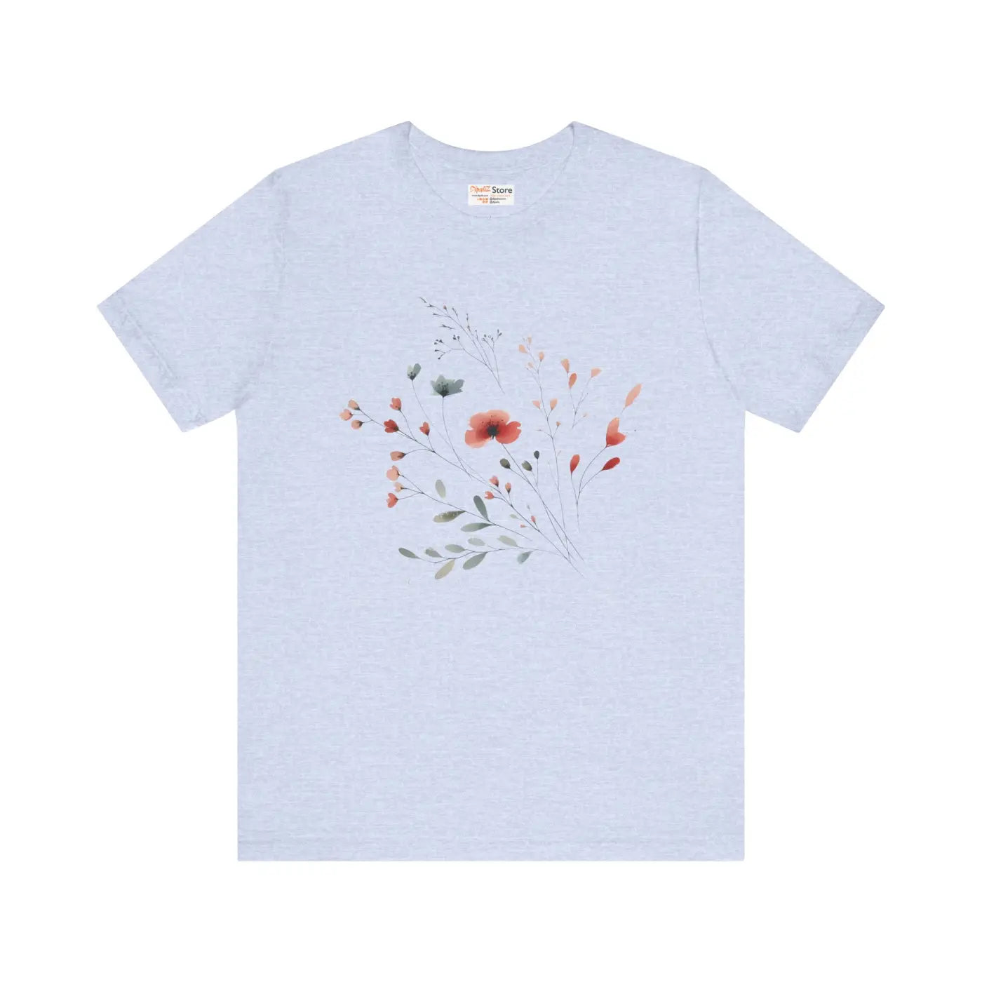 Floral Print Unisex Tee - Nature Lovers Everyday Comfort - DipaliZ