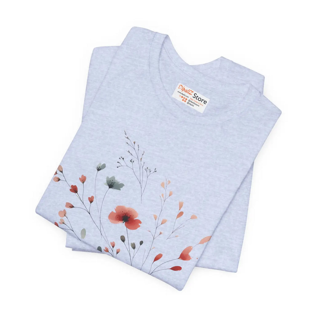 Floral Print Unisex Tee - Nature Lovers Everyday Comfort - DipaliZ