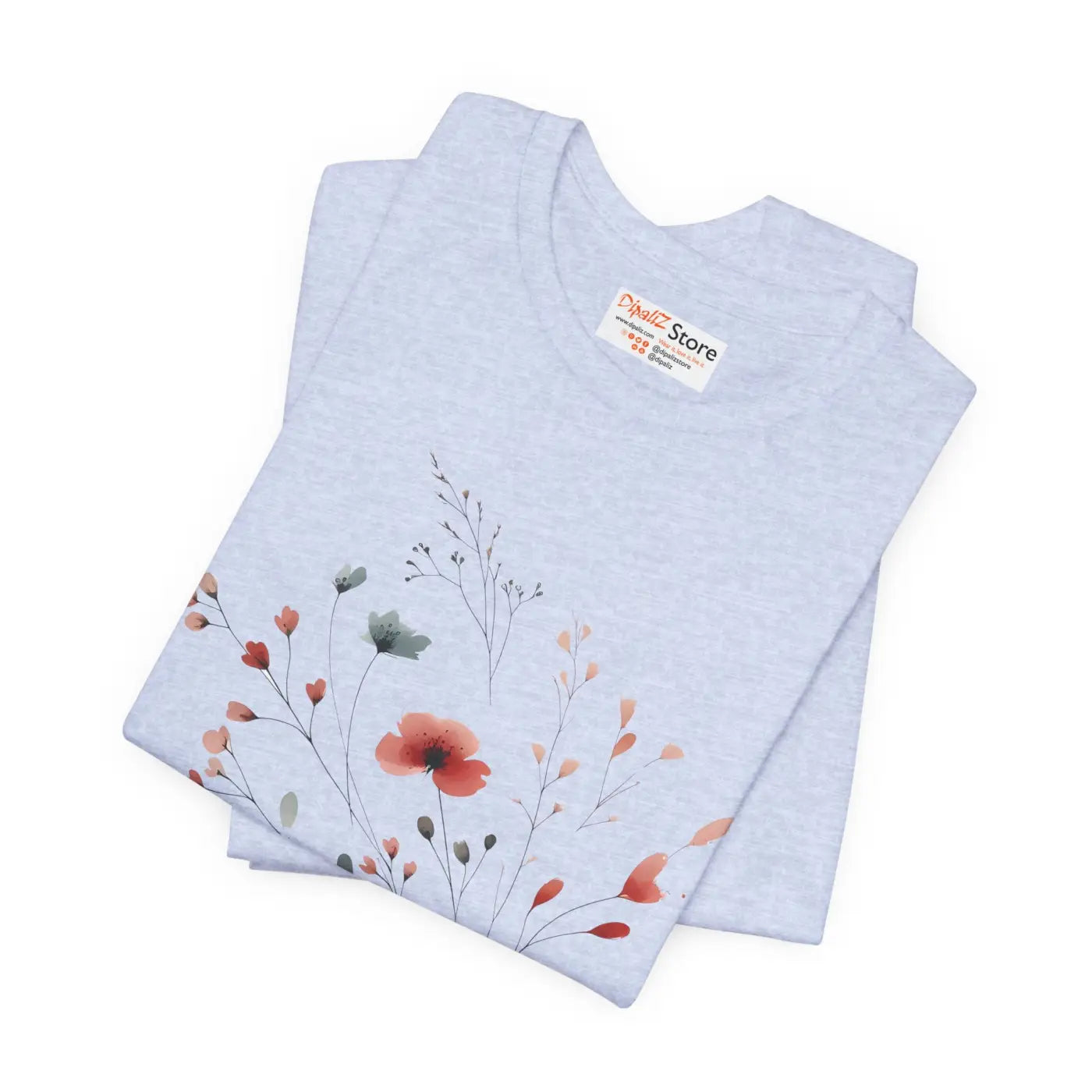Floral Print Unisex Tee - Nature Lovers Everyday Comfort - DipaliZ