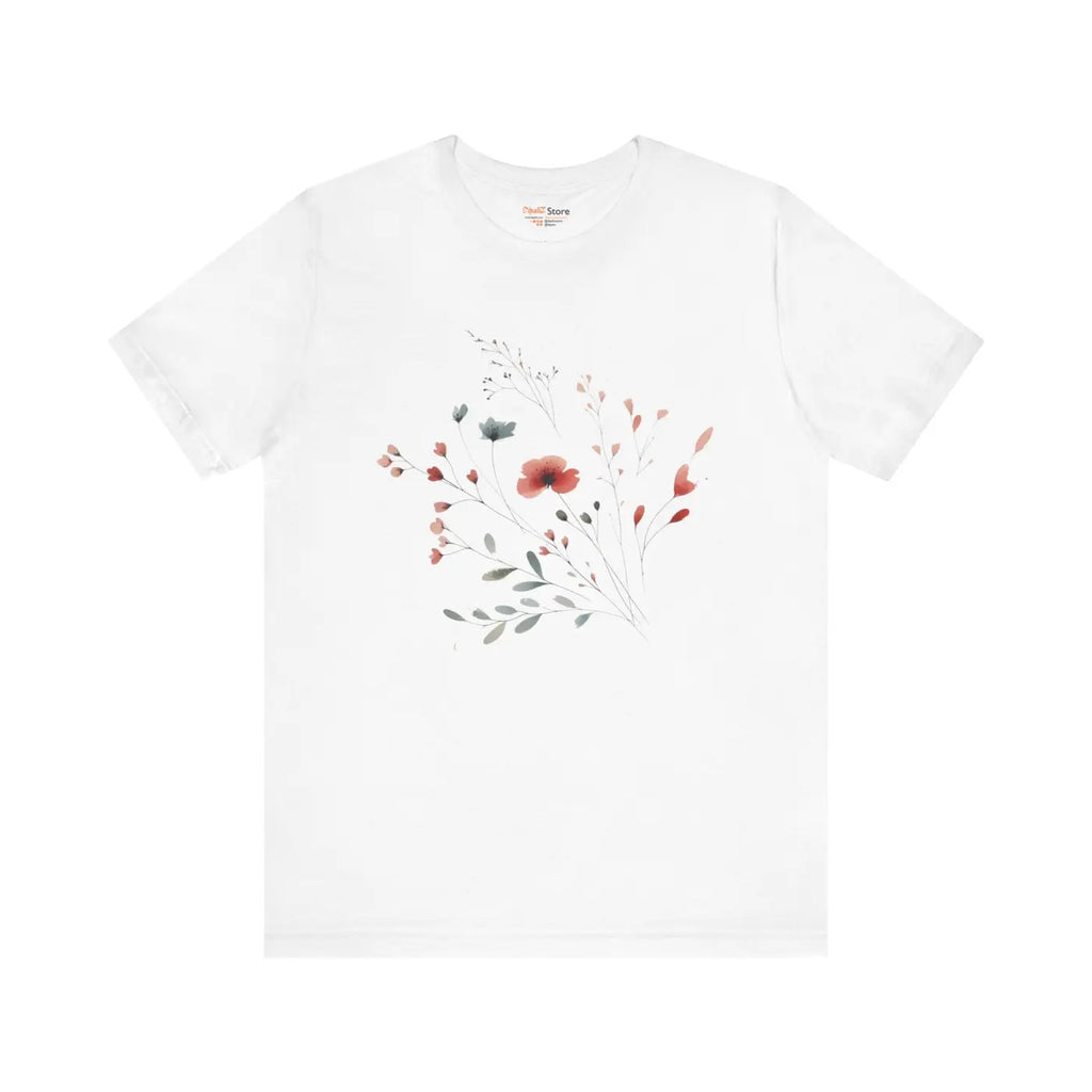 Floral Print Unisex Tee - Nature Lovers Everyday Comfort - DipaliZ