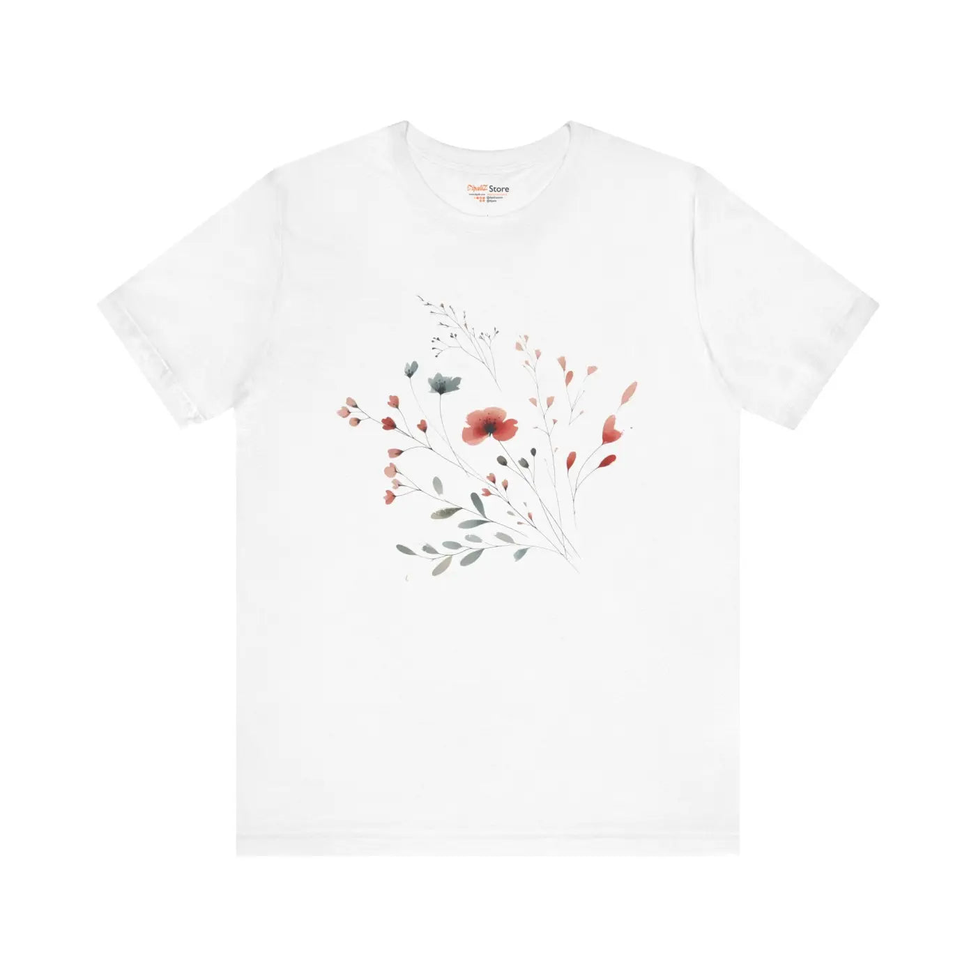 Floral Print Unisex Tee - Nature Lovers Everyday Comfort - DipaliZ