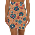 Vibrant Floral Print Pencil Skirt - Mid-Waist Office Wear - DipaliZ