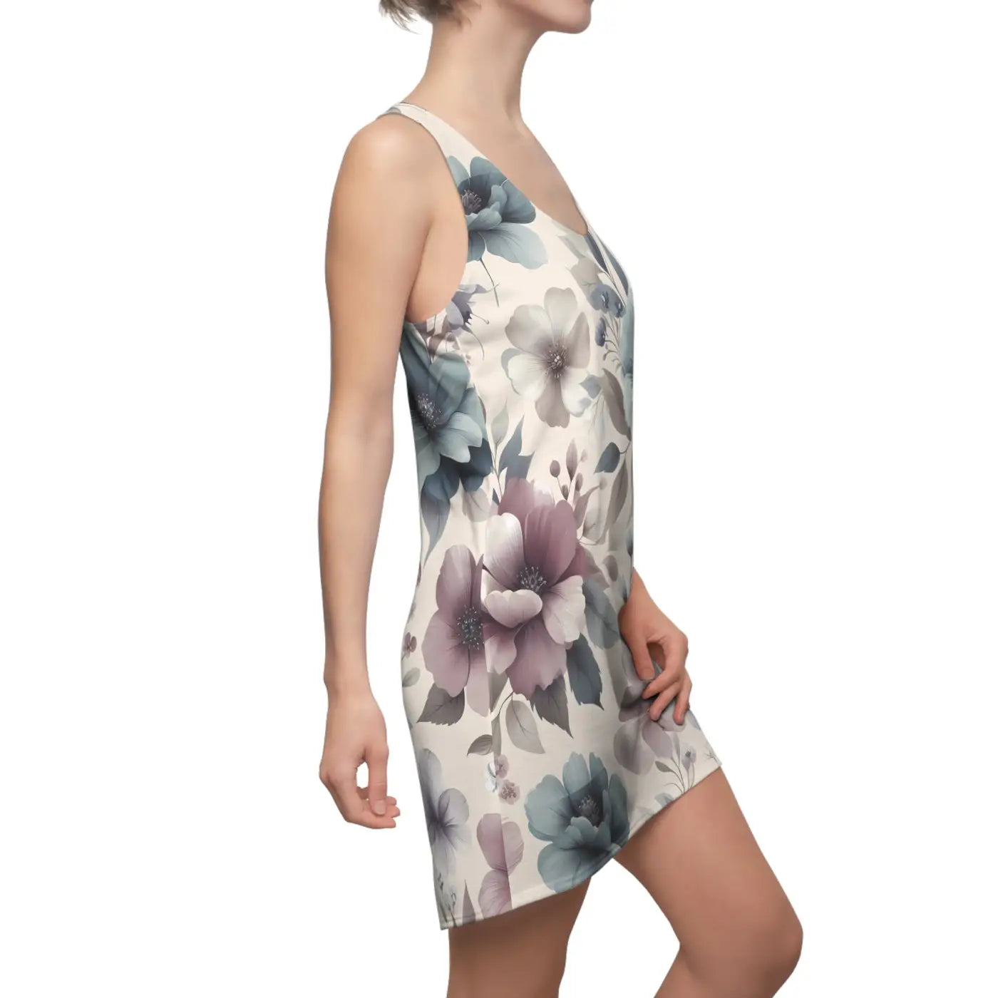 Floral Print Racerback Dress - Elegant Summer Fashion - DipaliZ
