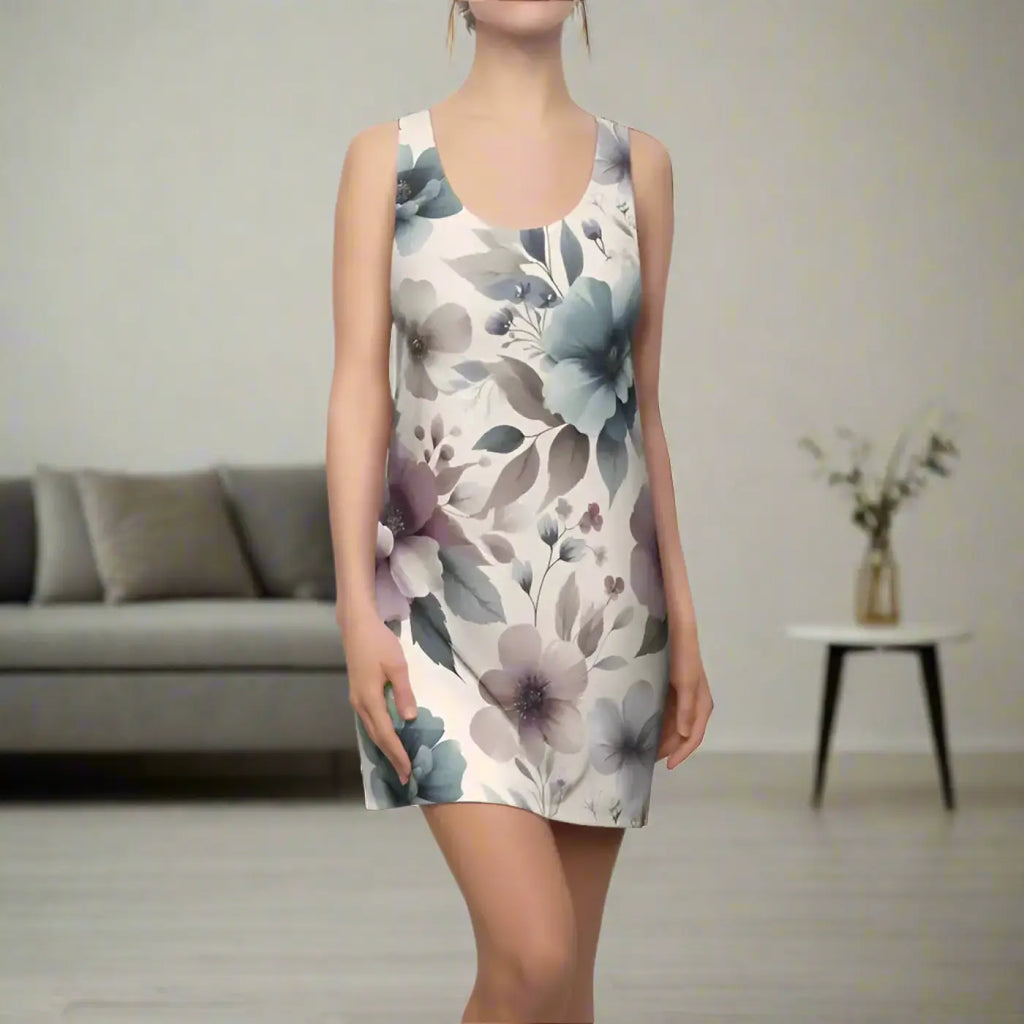 Floral Print Racerback Dress - Elegant Summer Fashion - DipaliZ