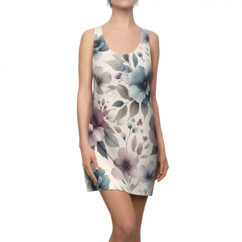 Floral Print Racerback Dress - Elegant Summer Fashion - DipaliZ
