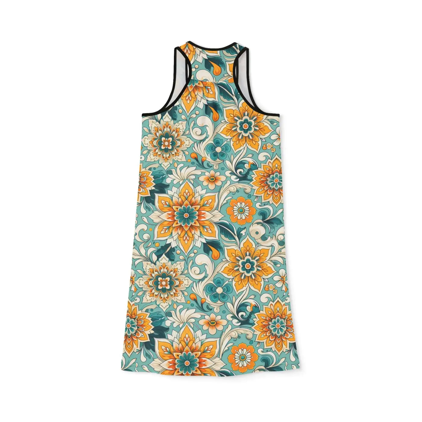 Vibrant Floral Print Racerback Dress - Summer Casual Vibe - DipaliZ