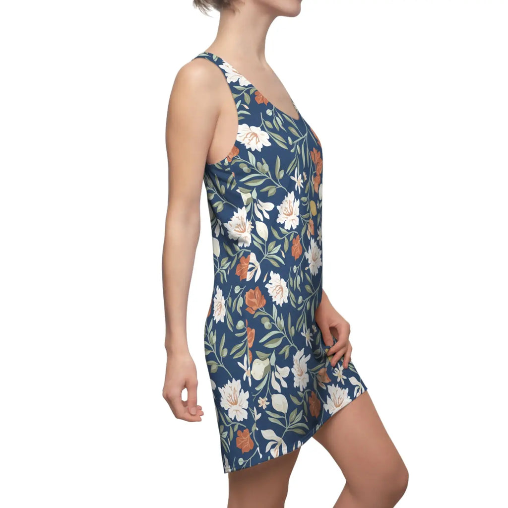 Floral Racerback Dress - Vintage Garden Print Style - DipaliZ