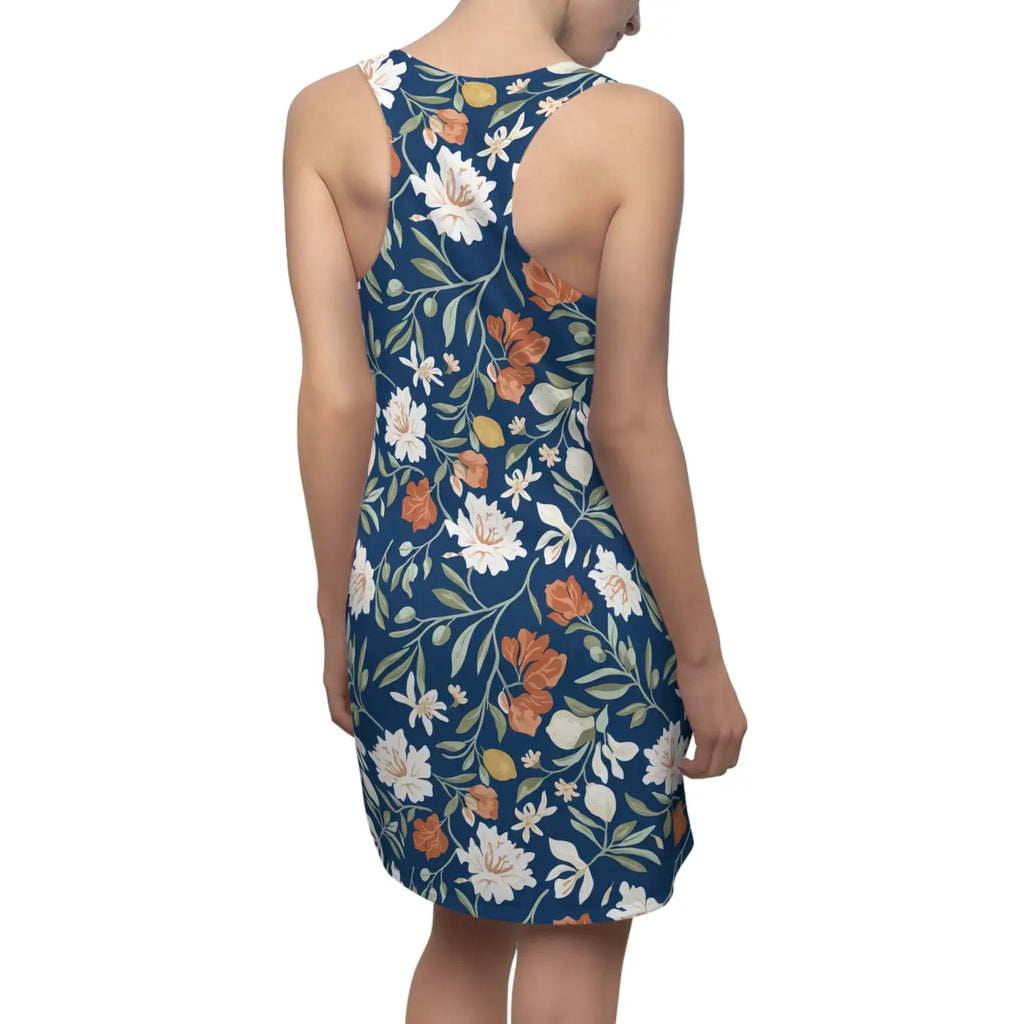 Floral Racerback Dress - Vintage Garden Print Style - DipaliZ