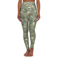 Floral Sage Yoga Leggings - Botanical Print Activewear - DipaliZ