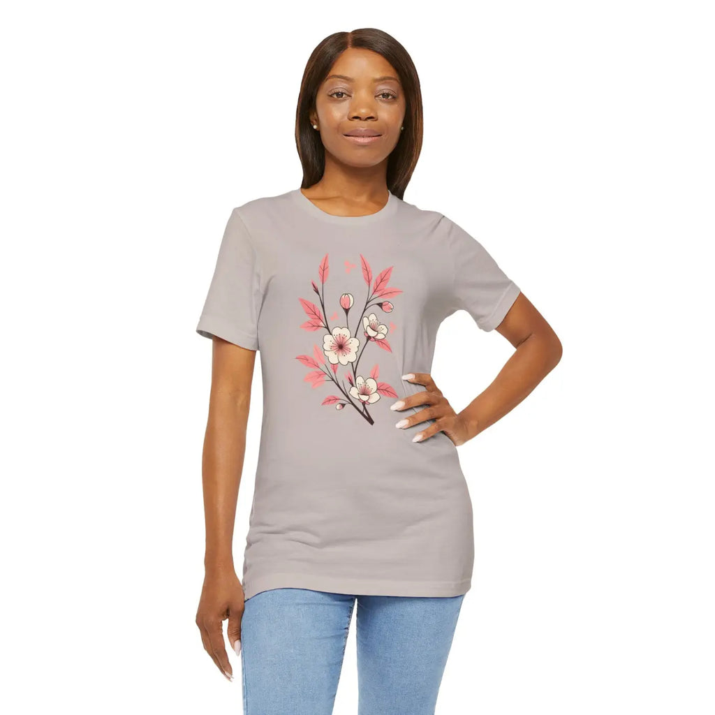 Floral Short Sleeve Tee - Airlume Combed Cotton - DipaliZ