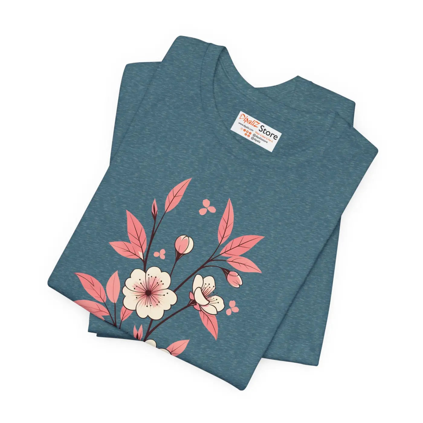Floral Short Sleeve Tee - Airlume Combed Cotton - DipaliZ