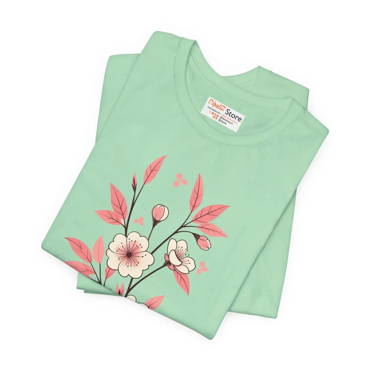 Floral Short Sleeve Tee - Airlume Combed Cotton - DipaliZ