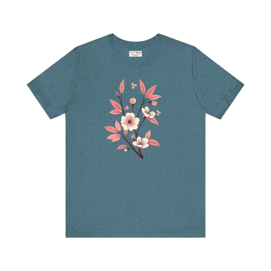 Floral Short Sleeve Tee - Airlume Combed Cotton - DipaliZ