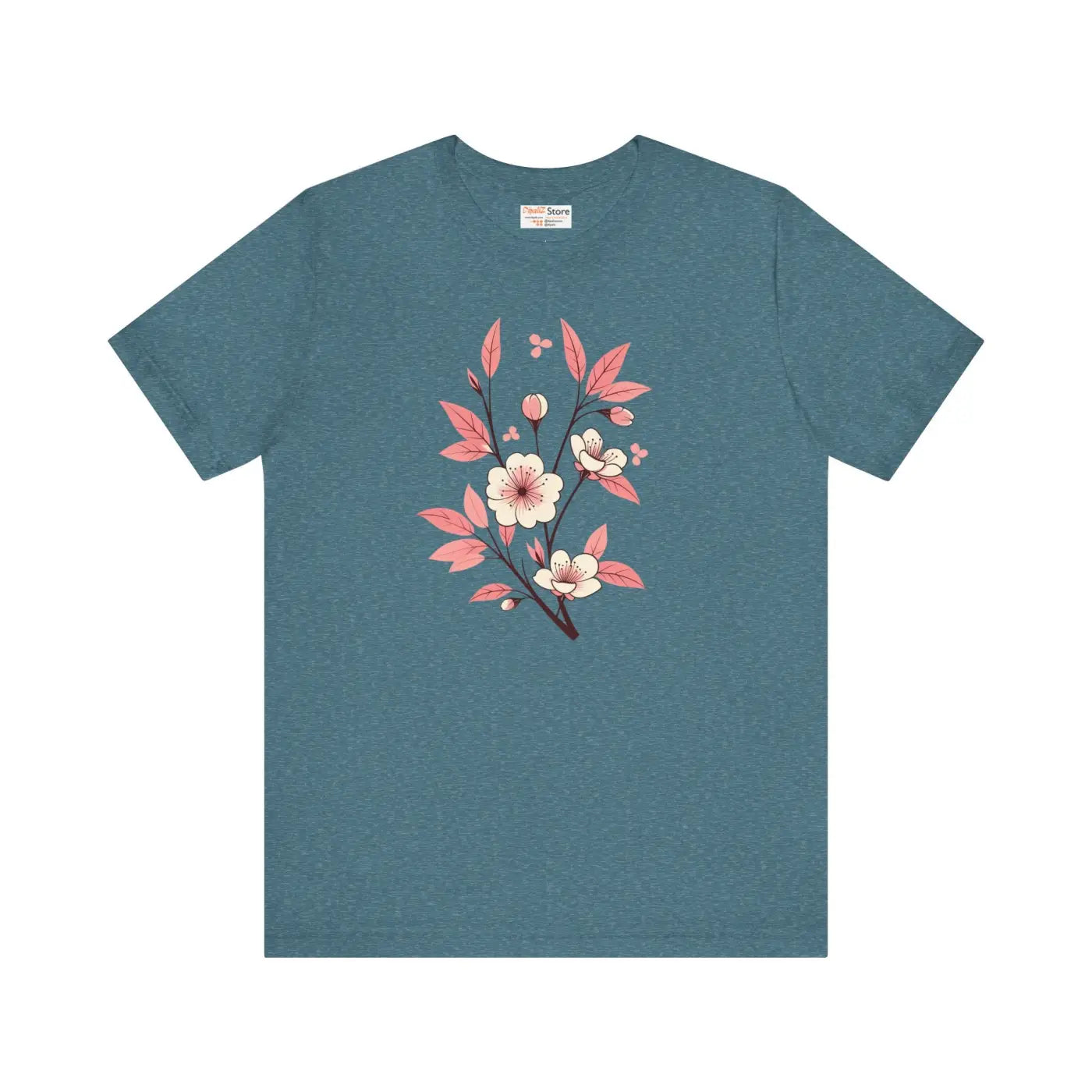 Floral Short Sleeve Tee - Airlume Combed Cotton - DipaliZ