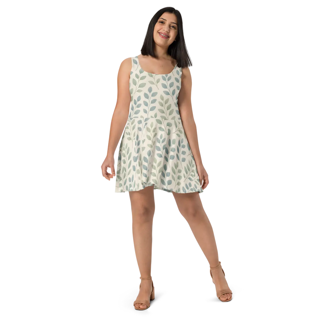 Floral Skater Dress - Flirty Flair Vibrant Style - DipaliZ