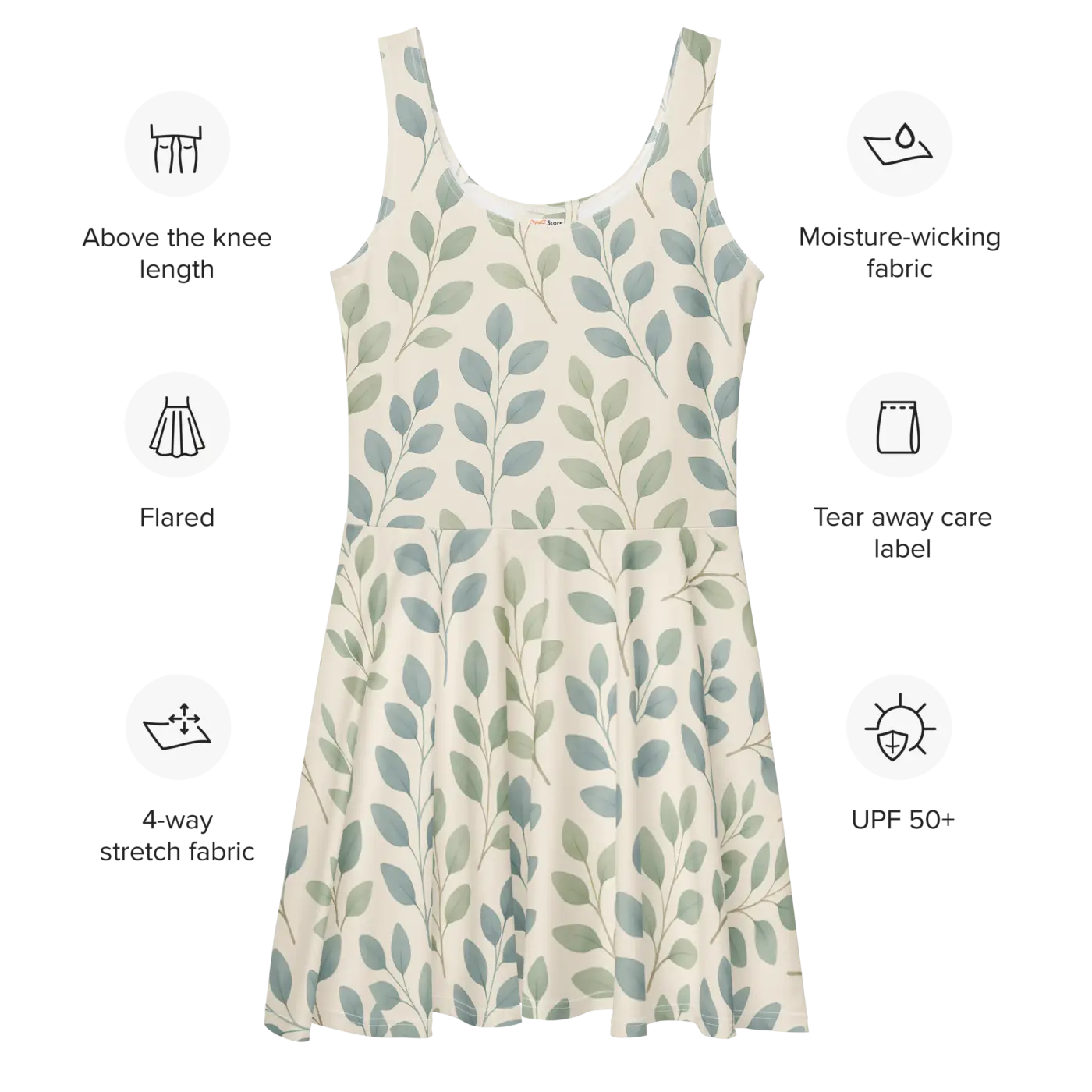 Floral Skater Dress - Flirty Flair Vibrant Style - DipaliZ