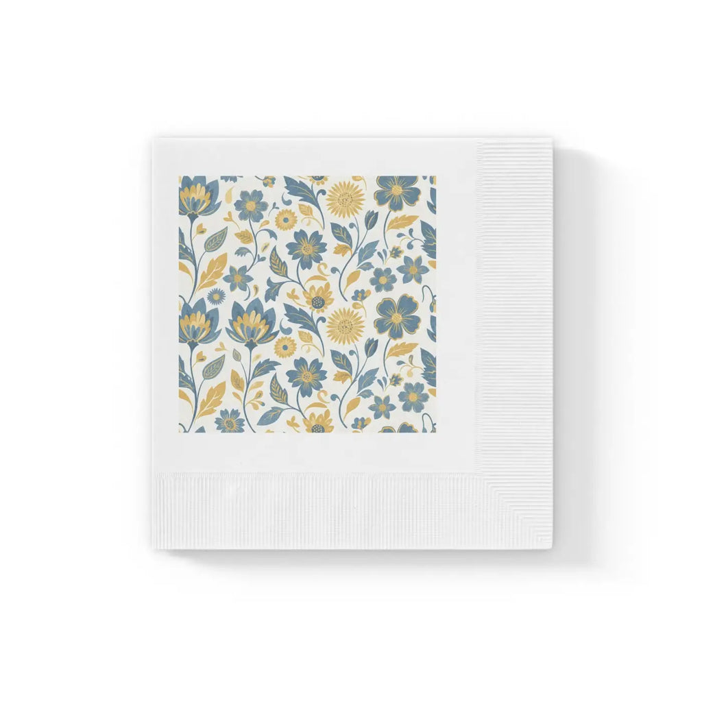 Floral Square Cocktail Napkins - Vintage Garden Party - DipaliZ