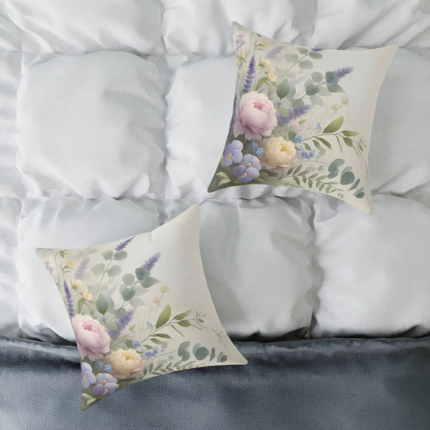 Floral Square Pillow - Cozy Home Gift for Modern Living - DipaliZ