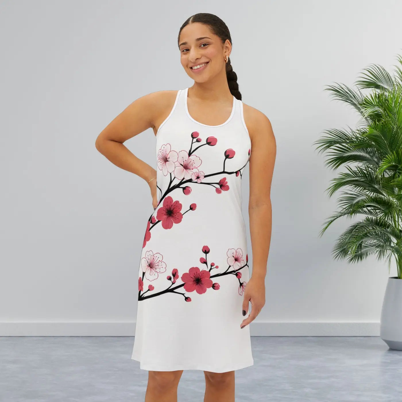 Floral Summer Racerback Dress - Elegant Casual Style - DipaliZ