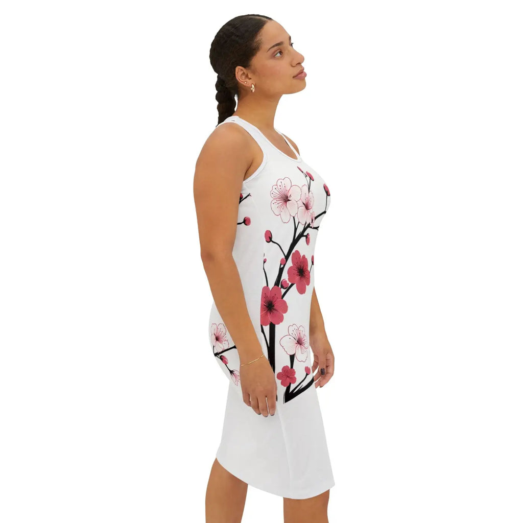 Floral Summer Racerback Dress - Elegant Casual Style - DipaliZ