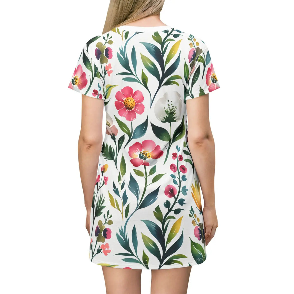 Floral T-Shirt Dress - Effortless Casual Summer Vibes - DipaliZ
