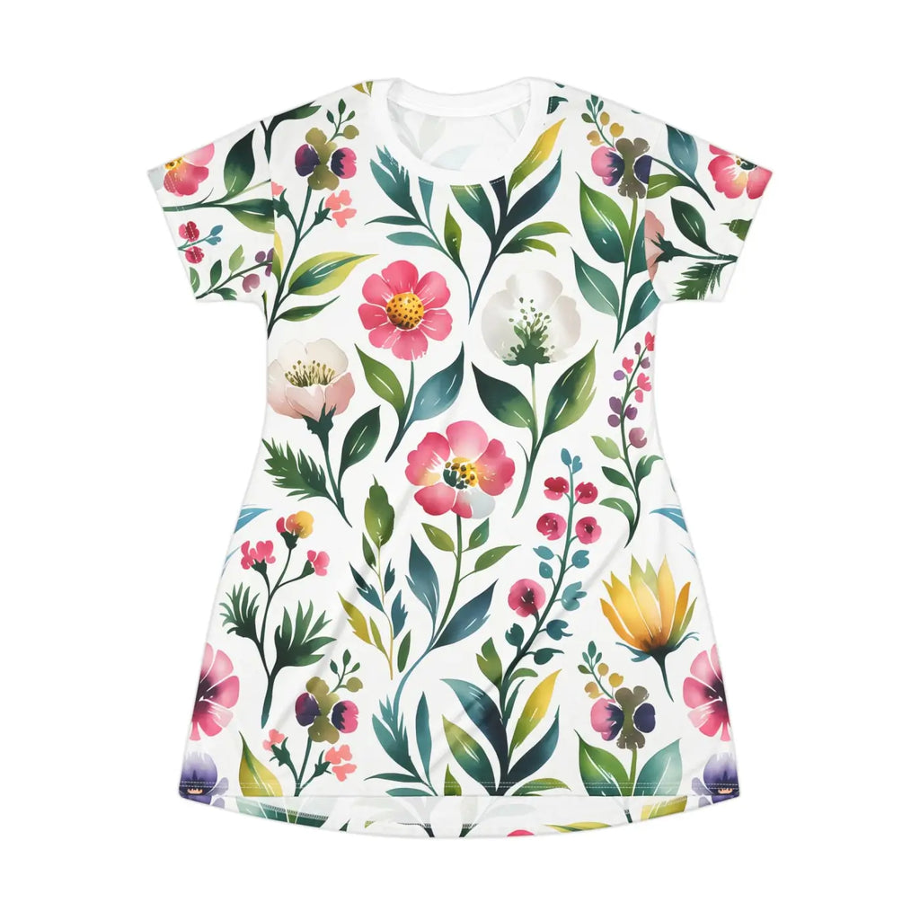 Floral T-Shirt Dress - Effortless Casual Summer Vibes - DipaliZ
