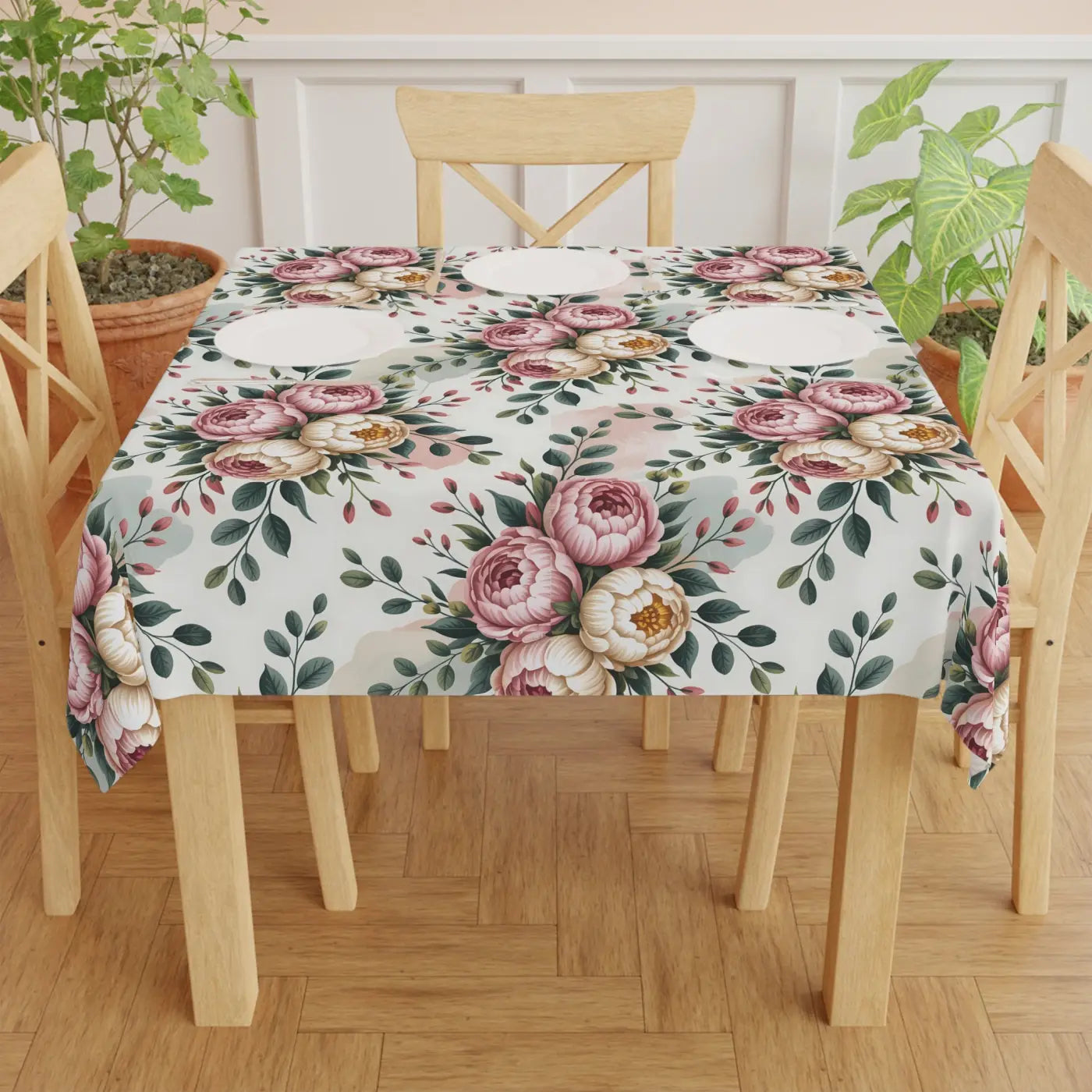 Peony Floral Tablecloth - Elegant Design for Celebrations - DipaliZ