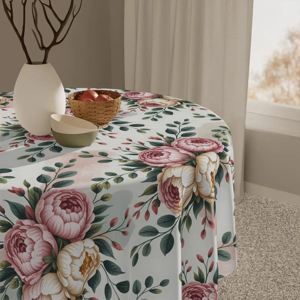 Peony Floral Tablecloth - Elegant Design for Celebrations - DipaliZ