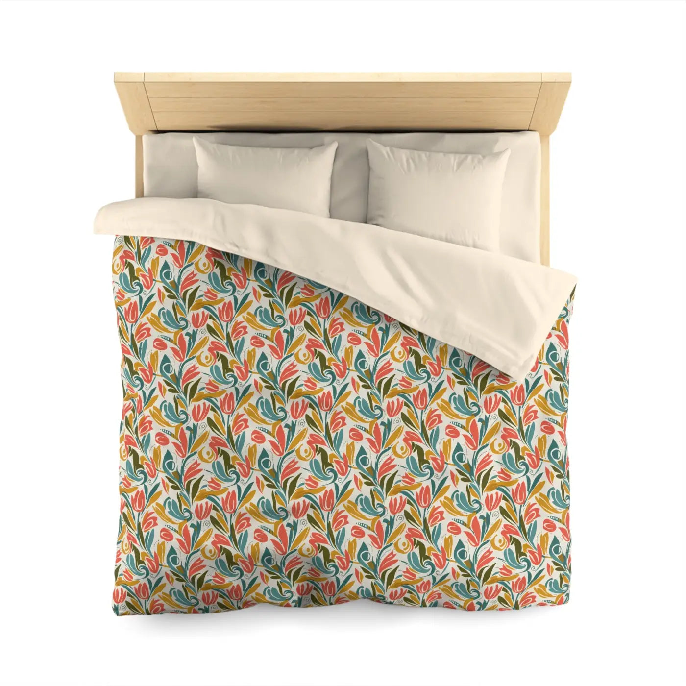 Floral Tulip Pattern Duvet Cover - Garden Sanctuary - DipaliZ